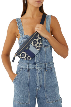 Spade flower Jacquard Belt Bag